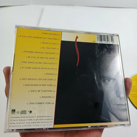 🔥4/$20 The Best Of Sting CD Fields Of Gold 1984-1994 -Vintage  *MINIMAL WEAR - Picture 3 of 13